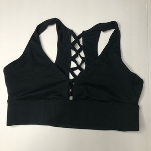 Fabletics Criss Cross Black Sports Bra